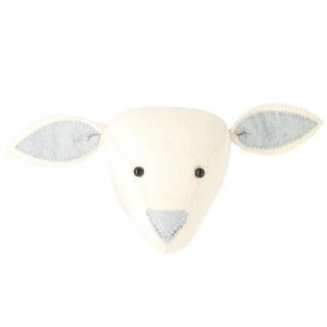 Fiona Walker Felt Animal Head Lamb Silver Blue Nose