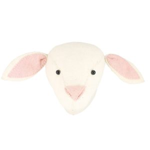 Fiona Walker Felt Animal Head Lamb Light Pink Nose
