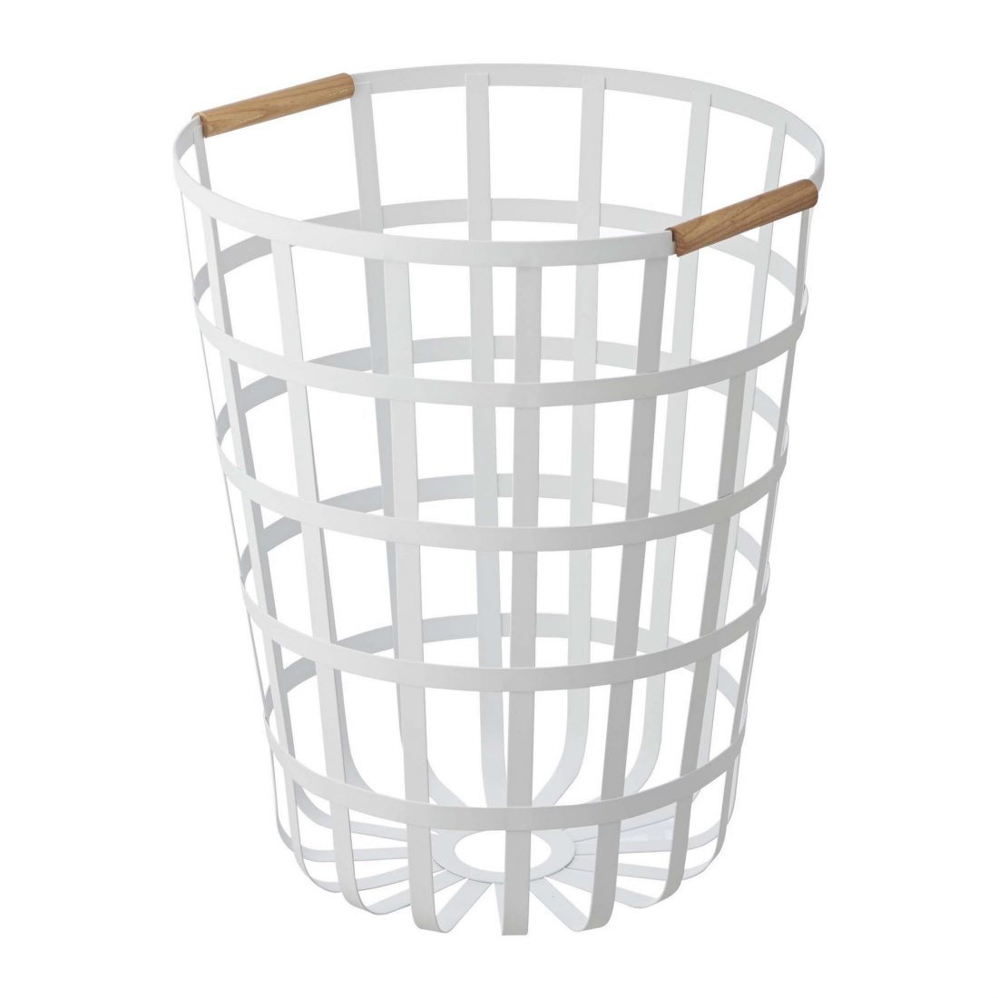 Yamazaki Tosca Laundry Basket Round White Leo & Bella