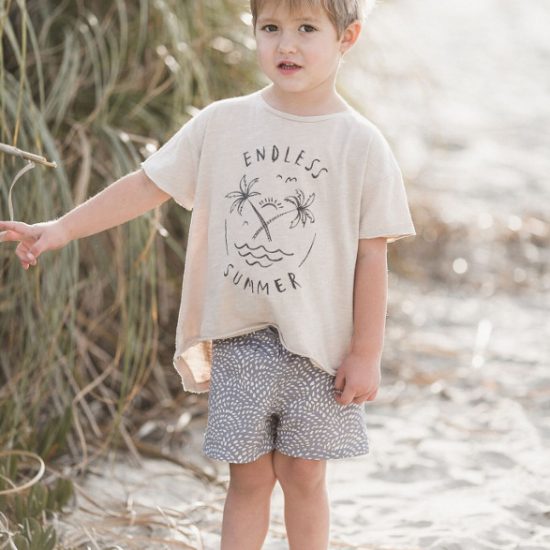 Rylee + Cru SS18 Baby Swim Trunks Dash Waves Stormy Blue Leo & Bella