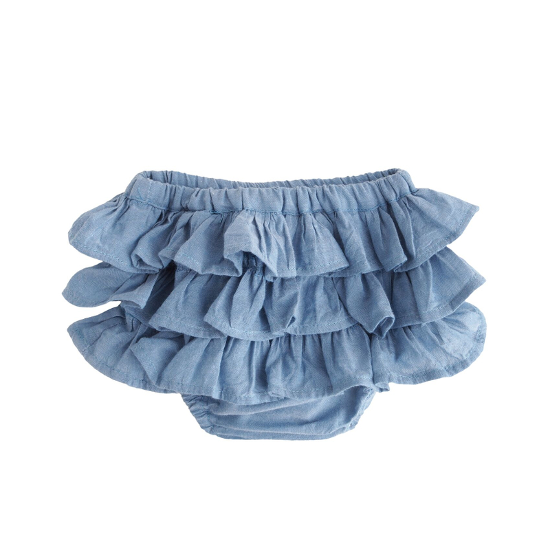 Tocoto Vintage SS18 Baby Ruffle Diaper Cover Bloomers Chambray Blue ...