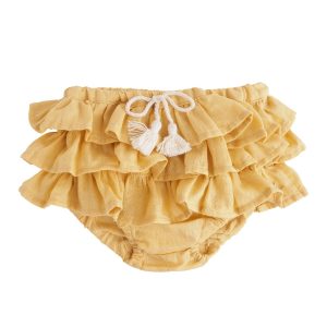 Tocoto Vintage SS18 Baby Ruffle Diaper Cover Bloomers Mustard