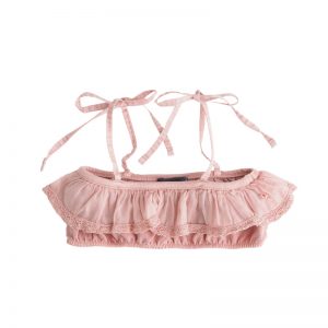 Tocoto Vintage SS18 Swimwear Ruffle Bikini Top Pink