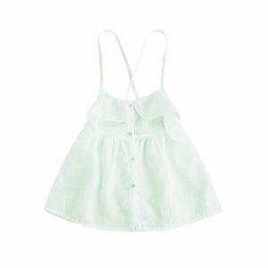 Tocoto Vintage SS18 Girls Ruffle Sleeveless Top Green