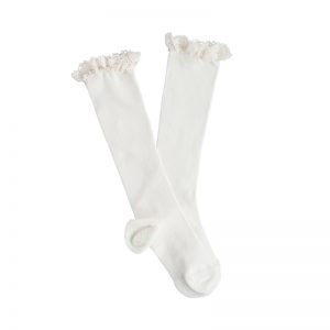 Tocoto Vintage SS18 Baby Lace Knee High Long Socks White