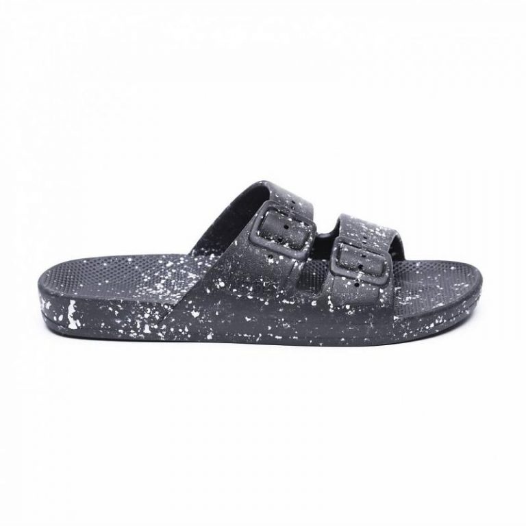 Freedom Moses Kids Sandals Black Splatter - Leo & Bella
