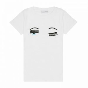 Chiara Ferragni Kids T-Shirt Flirting Eye White