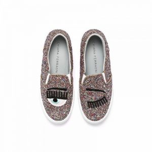 Chiara Ferragni Kids Slip On Shoes Multi Glitter