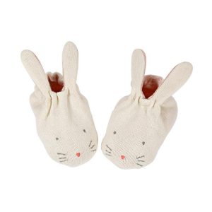 Meri Meri Baby Booties Bunny Peach (0 - 6 MONTHS)