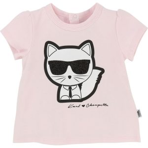 Karl Lagerfeld Kids Baby T-shirt Pale Pink