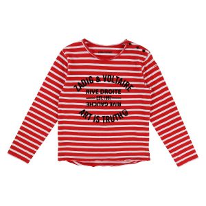 Zadig & Voltaire Kids SS18 Long Sleeve T-Shirt Red & White