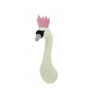 Fiona Walker Felt Animal Head Mini Swan with Crown