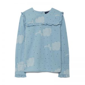 The Animal Observatory AW18 Kids Gadfly Shirt Blouse Flower Blue