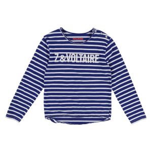 Zadig & Voltaire Kids SS18 Long Sleeve T-Shirt Blue & White