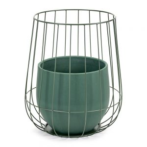 Serax Urban Garden Collection Pot With Cage Army Green