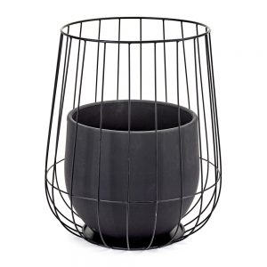 Serax Urban Garden Collection Pot With Cage Black