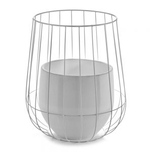 Serax Urban Garden Collection Pot With Cage White