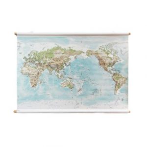 Milligram World Canvas Map Medium 125 x 90cm