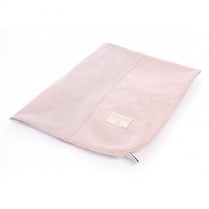 nobodinoz Calma Changing Mat Cover White Bubble Misty Pink