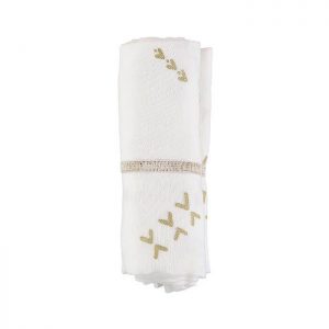 nobodinoz Baby Love Swaddle Gold Secrets White