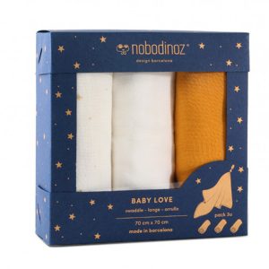 nobodinoz Baby Love Swaddle Gift Box Farniente Yellow