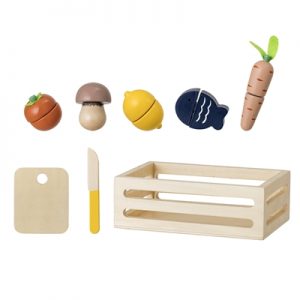 Bloomingville Mini Toy Food & Chopping Board In Crate Set of 8