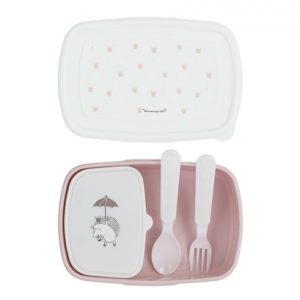 Bloomingville Mini Princess Lunch Box Container with Cutlery Rose
