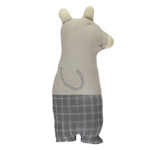 camomile london Bear Animal Cushion Grey Ikat / Stone Body