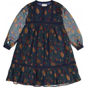 Louis Louise AW18 Girl Cassandre Dress Indian Flower Navy