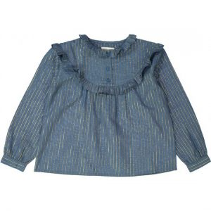 Louis Louise AW18 Girl Amie Tunic Top Blue with Gold Stripes