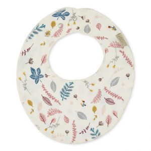 Cam Cam Teething Muslin Bib Pressed Leaves Rose