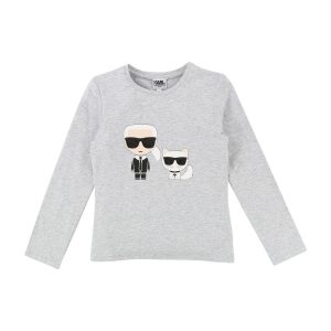 Karl Lagerfeld Kids AW18 Karl Star Long Sleeve T-Shirt Chine Grey