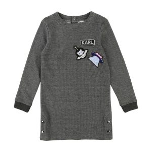 Karl Lagerfeld Kids AW18 Dress Karl Star Long Sleeve Dark Grey