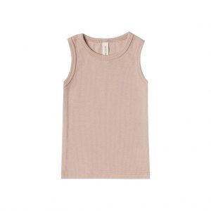 Quincy Mae Ribbed Baby Tank Rose