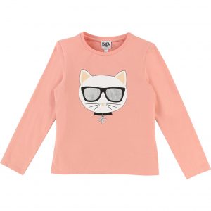Karl Lagerfeld Kids AW18 Karl Star Long Sleeve T-Shirt Salmon