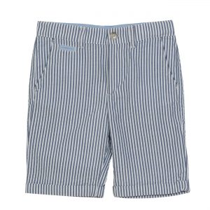 Velveteen SS19 Scott Cuffed Chino Shorts Blue Stripes