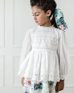 Petite Amalie AW19 Embroidered Baby Doll Top