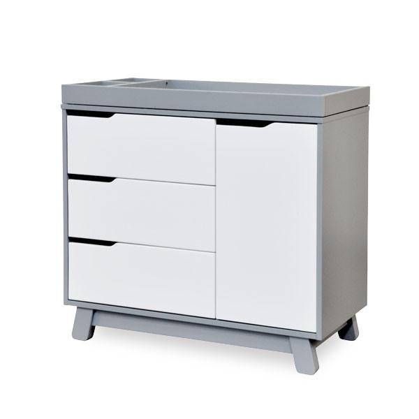 Babyletto Hudson Changer Dresser Grey White Leo Bella