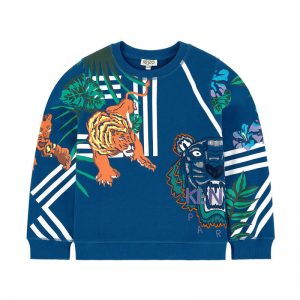 Kenzo Kids SS19 Hawaii Multi Design Sweatshirt Navy Blue