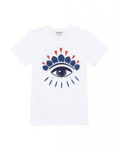 Kenzo Kids SS19 Wax Blue Eye T-Shirt White