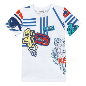 Kenzo Kids SS19 Multi Design T-Shirt White