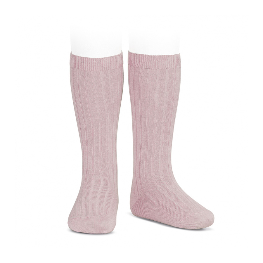 Condor Ribbed Knee High Socks Dusty Pink - Leo & Bella