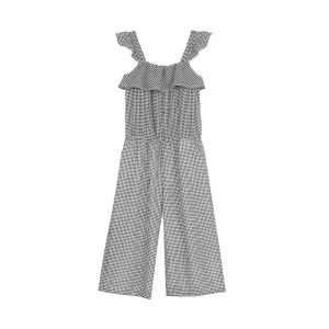 emile et ida SS19 Kids Overalls Vichy Noir Black White