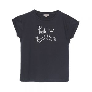 emile et ida SS19 Kids Pieds Nus T-Shirt Black