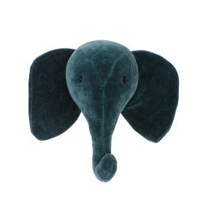 Fiona Walker Felt Animal Head Mini Velvet Elephant Teal
