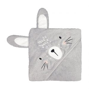 Mister Fly Hooded Towel Grey Bunny