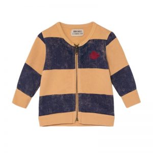 Bobo Choses AW19 Baby Zip Sweatshirt Striped Saturn Gold / Navy