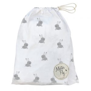 Mister Fly Cot Fitted Sheet White Floating Bunny
