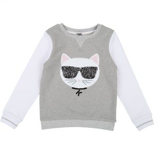Karl Lagerfeld Kids SS19 Sweatshirt Sequin Choupette Grey