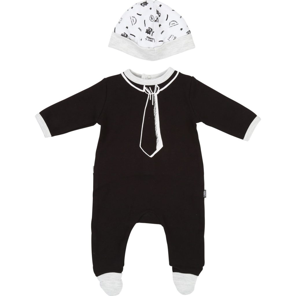 Karl Lagerfeld Kids SS19 Baby Set Growsuit + Beanie Black - Leo & Bella